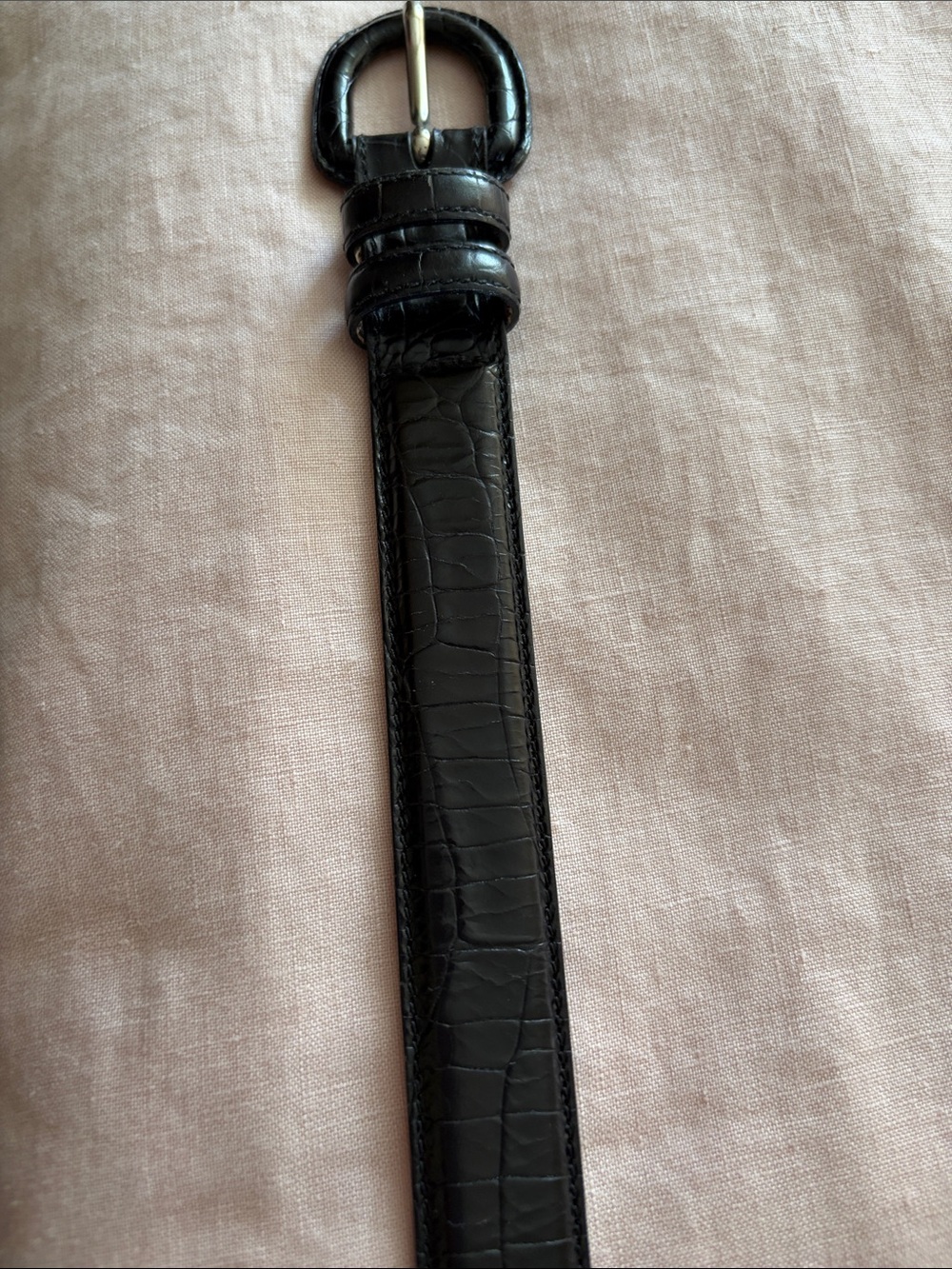 Talbots black leather 38” belt.